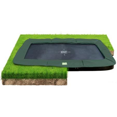 EXIT InTerra groundlevel trampoline 244x427cm - groen