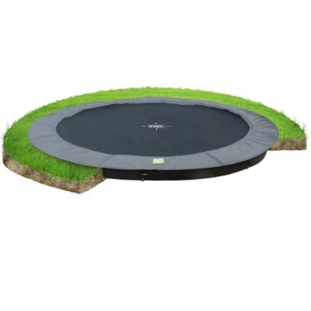 EXIT InTerra groundlevel trampoline ø366cm - grijs