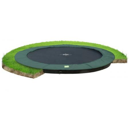 EXIT InTerra groundlevel trampoline ø427cm - groen
