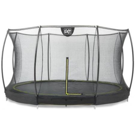 EXIT Silhouette inground trampoline ø427cm met veiligheidsnet - zwart