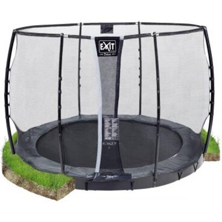 EXIT Supreme groundlevel trampoline ø305cm met veiligheidsnet - grijs