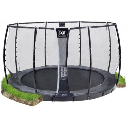 EXIT Supreme groundlevel trampoline ø366cm met veiligheidsnet - grijs