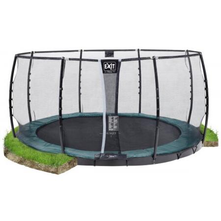 EXIT Supreme groundlevel trampoline ø427cm met veiligheidsnet - groen