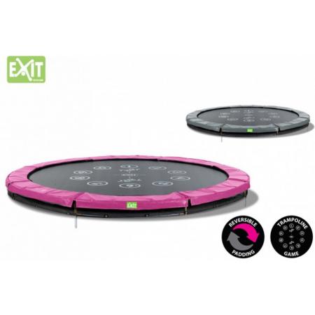 EXIT Twist inground trampoline ø366cm - roze/grijs