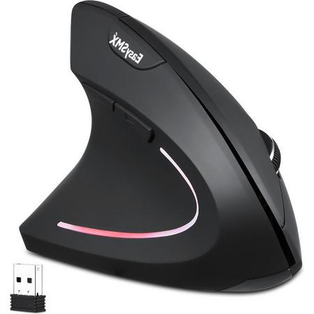 EasySMX G814-L, Draadloze ergonomische muis, 2400 DPI, linkshandige muis, zwart