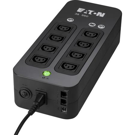 Eaton 3S 550 IEC 550VA 8AC outlet(s) Mini Toren Zwart UPS