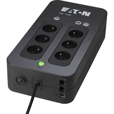 Eaton 3S 700 FR 700VA 6AC outlet(s) Mini Toren Zwart UPS