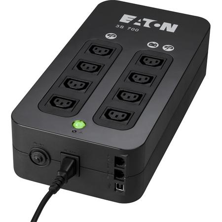 Eaton 3S 700 IEC 700VA 8AC outlet(s) Mini Toren Zwart UPS