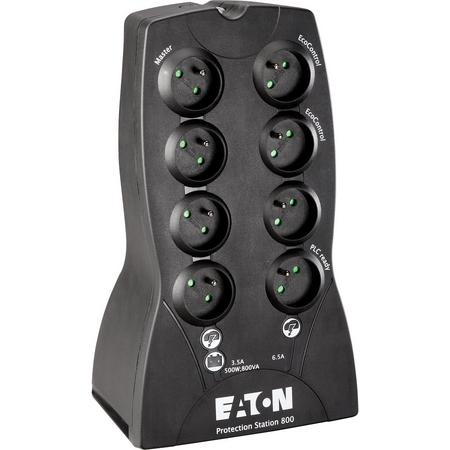 Eaton Protection Station 800 DIN 800VA 8AC outlet(s) Mini Toren Zwart UPS
