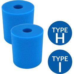 2x Herbruikbare Zwembad Filter Cartridge - Uitwasbaar - 4x Duurzamer - Geschikt voor Intex Type H & Bestway Type I