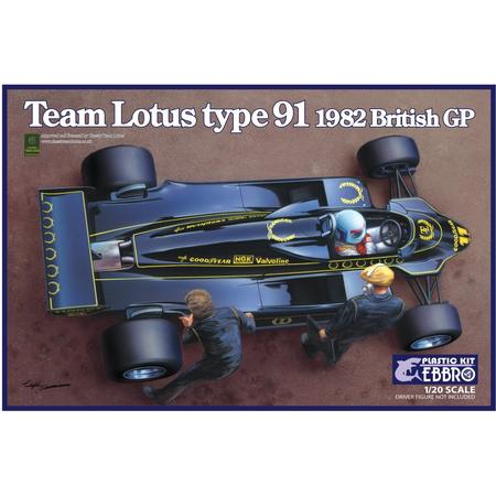 Team Lotus Type 91 1982 British GP Ebbro Modelbouw pakket 1/20