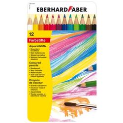 Aquarelpotlood Eberhard Faber metaaletui a 12 stuks met penseel