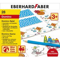 Eberhard Faber EF-579943 Dominospel Kleur En Speel Met 28 Kaart En 6 Kleurpotloden
