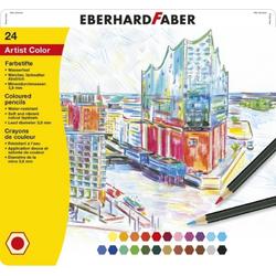 Kleurpotloden Eberhard Faber metaaletui a 24 stuks