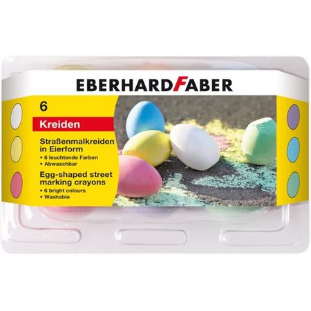 stoepkrijt Eberhard Faber 6 stuks eivormig