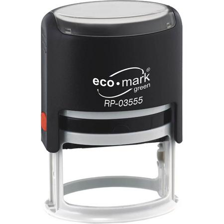 Stempel ECO Mark RP3555, ovaal 35x55 mm zwart inktkussen en voucher voor tekstplaat