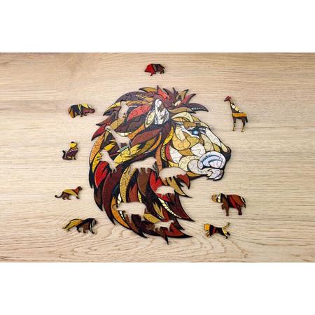 Eco Wood Art - Houten Legpuzzel - Lion - 210 - 31x28x0.5cm, Kartonbox