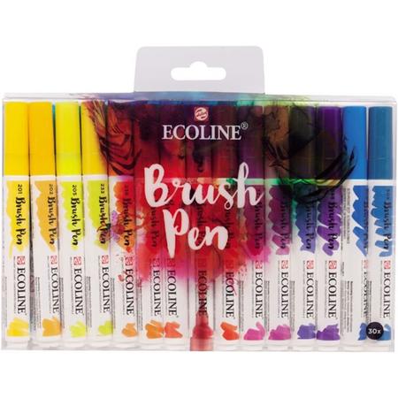 Talens Ecoline - Brush Pen Penseelpen Penseelstift - Set 30 kleuren
