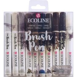 Talens Ecoline Brush Pen - 10 stuks - Grijs - Brushpen