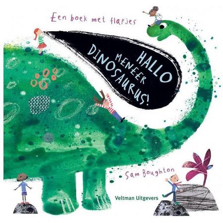 Ecostory - Babyboek - Flapjesboek - Veltman Uitgevers - Hallo meneer dinosaurus - (18 blz. gebonden) - Nederland - Fairtrade