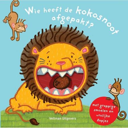 Ecostory - Babyboek - Flapjesboek - Veltman Uitgevers - Wie heeft de kokosnoot afgepakt? - (20 blz. gebonden) - Nederland - Fairtrade