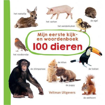 Ecostory - Babyboek - Veltman Uitgevers - Mijn eerste kijk- en woordenboek 100 dieren - (38 pag. gebonden) - Nederland - Fairtrade