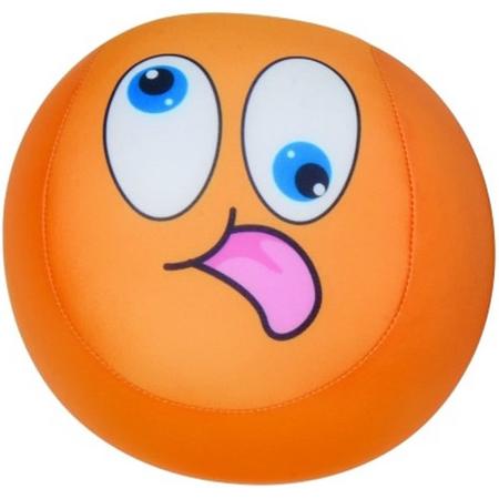 Eddy Toys Bal Met Smiley Pluche Oranje 15 Cm