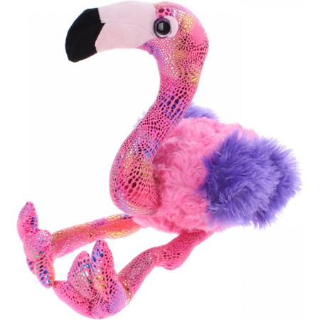 Eddy Toys Knuffel Flamingo Paars/roze 27 Cm