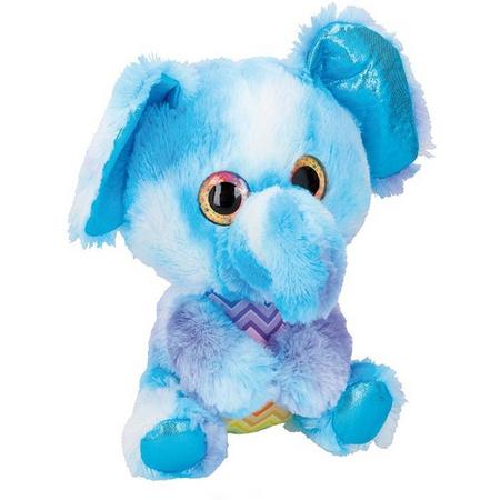 Eddy Toys Knuffelolifant 25 Cm Blauw/paars