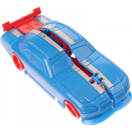 Eddy Toys Robot Transformer Car Blauw 10 Cm