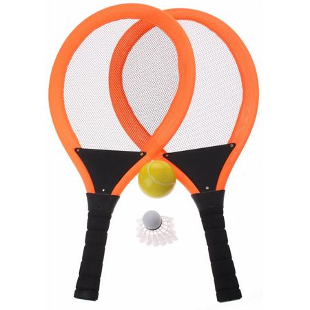 Eddy Toys Tennisset Oranje 55 Cm 4-delig