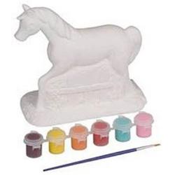 Eddy Toys Verfset beschilder je paard 8 delig wit