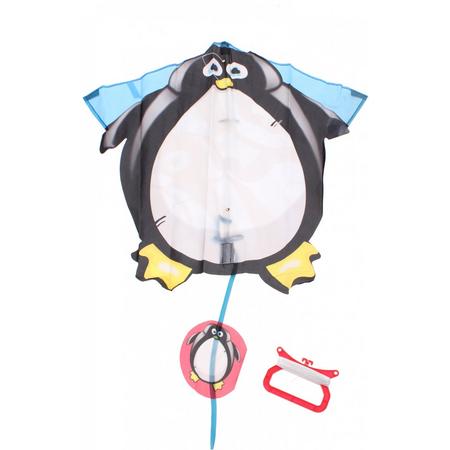 Eddy Toys Vlieger Pinguin 68.5 X 66.5 Cm Wit/zwart