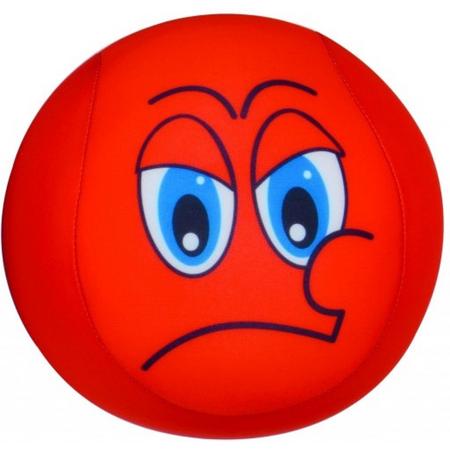 Eddy Toys bal met smiley pluche rood 15 cm