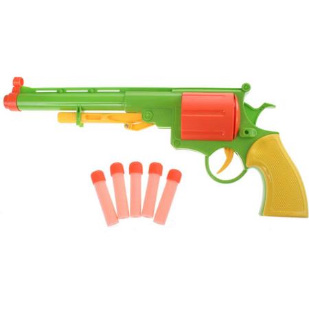 Eddy Toys revolver groen 32 cm 6-delig