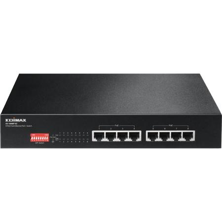 Edimax ES-1008P V2 Fast Ethernet (10/100) Power over Ethernet (PoE) Zwart netwerk-switch