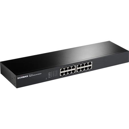 Edimax GS-1016 Onbeheerde netwerkswitch Gigabit Ethernet (10/100/1000) Zwart netwerk-switch
