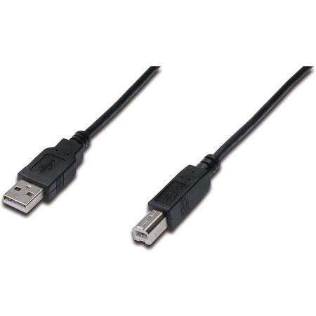 Ednet 84125 1.8m USB A USB B Mannelijk Mannelijk Zwart USB-kabel