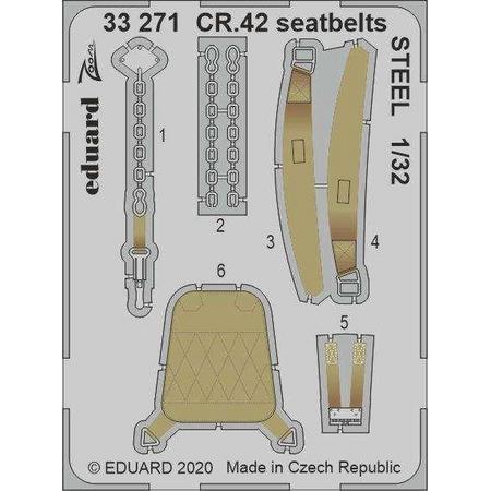 1:32 Eduard 33271 Seatbelts Steel for CR.42 - ICM Photo-etch