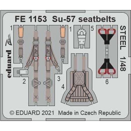 1:48 Eduard FE1153 SU-57 Seatbelts Steel for Zvezda Photo-etch