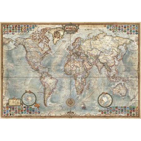 Educa Miniatuur puzzel - Wereldkaart - 1000 stukjes