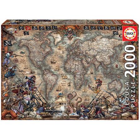 Educa puzzel 2000 - Wereldkaart Piraten