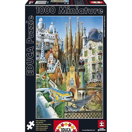 Miniatuur Legpuzzel - 1000 kleine stukjes - Collage, Gaudi - Educa puzzel
