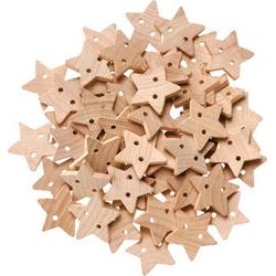 DIY houten knopen ster, 60 stuks