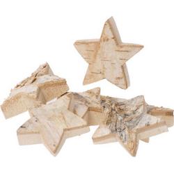 Natuurlijke houten schijven, ster, 24 stuks