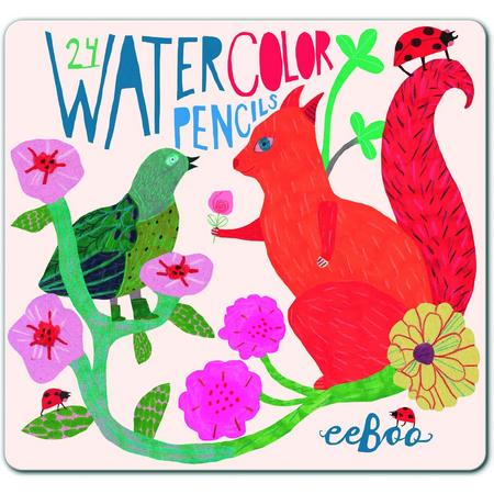 Eeboo Craft Potloden Watercolor Bird And Squirrel