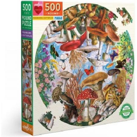 puzzel eeBoo Mushrooms and Butterflies (500 rond)