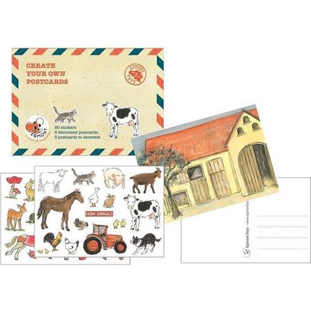Egmont Toys Knutselpakket 10 postkaarten ansichtkaarten met stickers