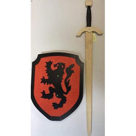 Houten zwaard met ridderschild
