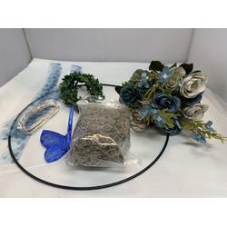 Workshop pakket deurkrans blauwe rozen